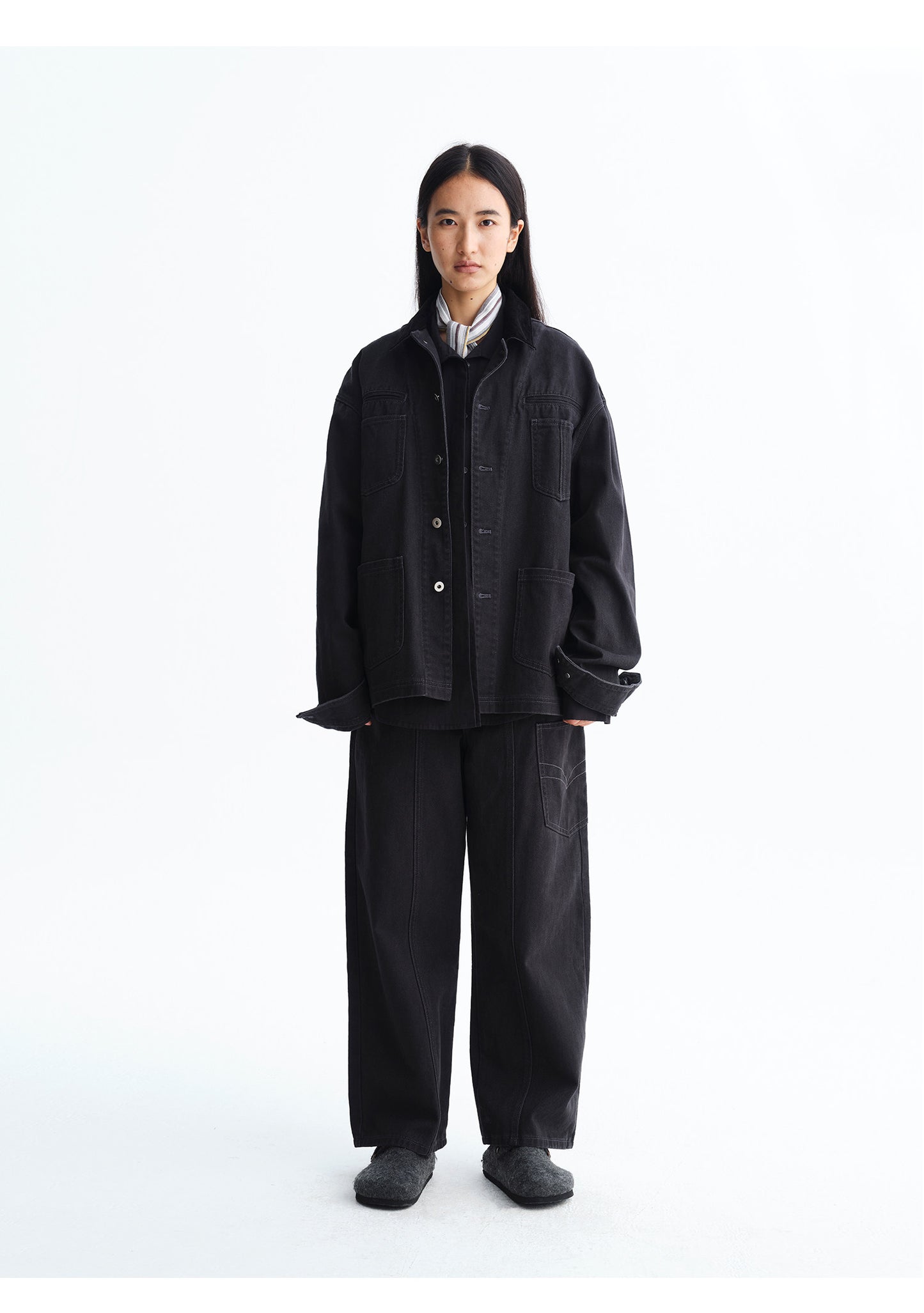 Loose-Fit Washed Denim Jacket