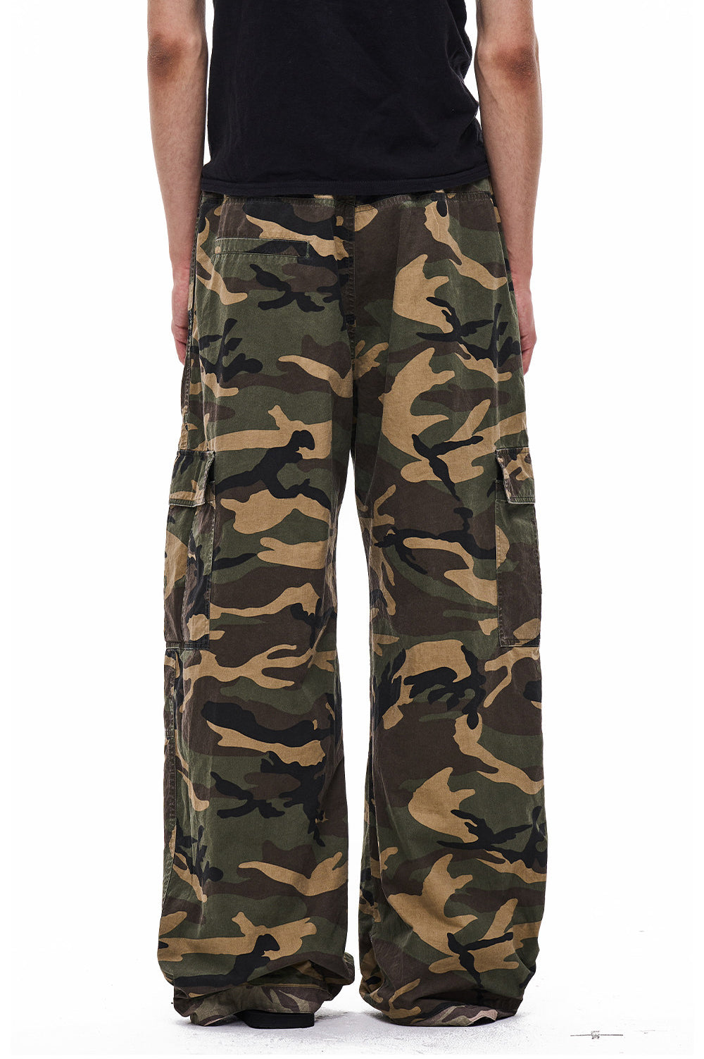Reversible Camouflage Distressed Work Pants