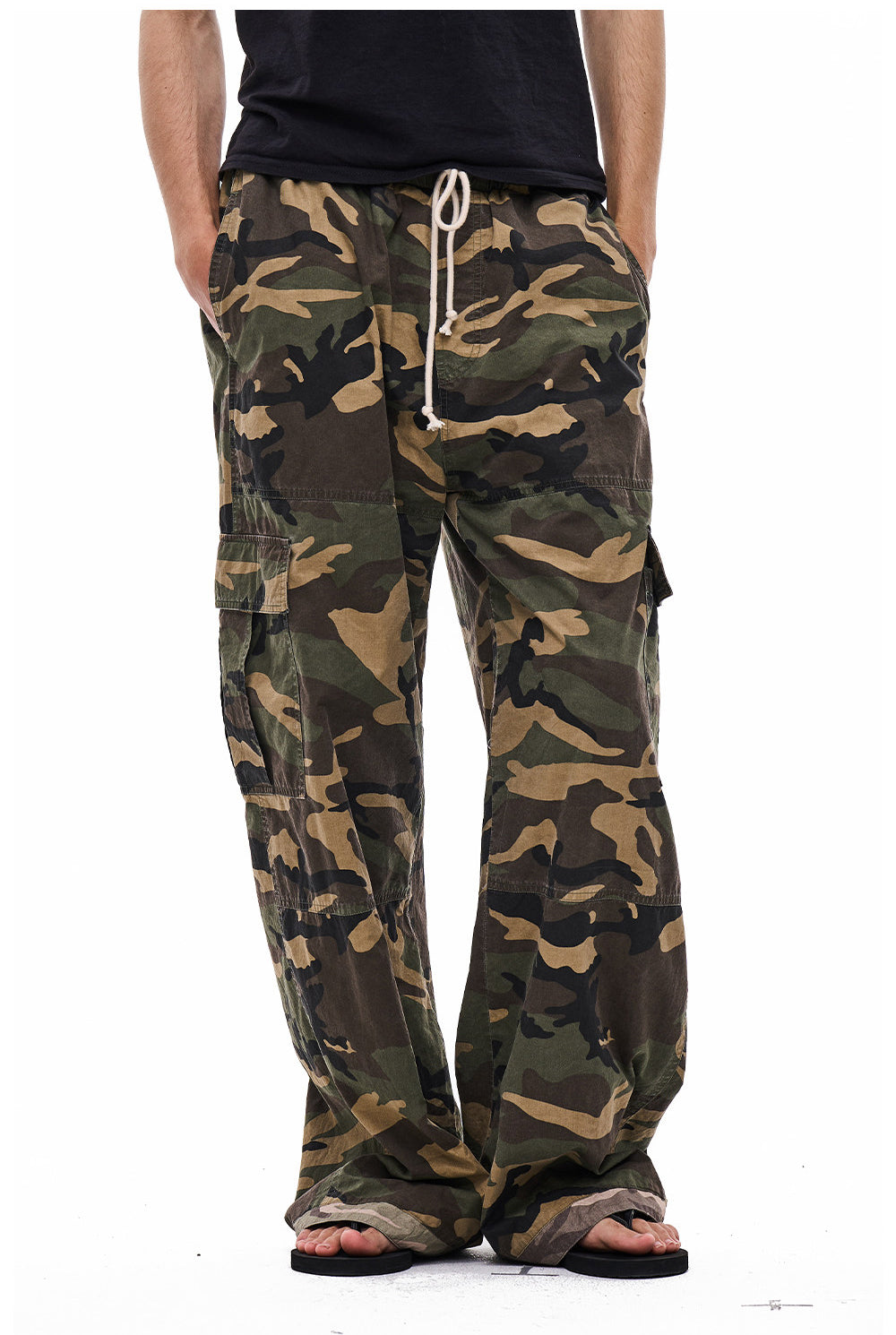 Reversible Camouflage Distressed Work Pants