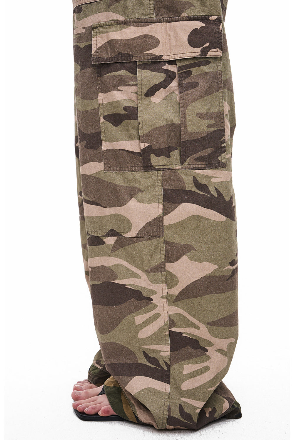 Reversible Camouflage Distressed Work Pants