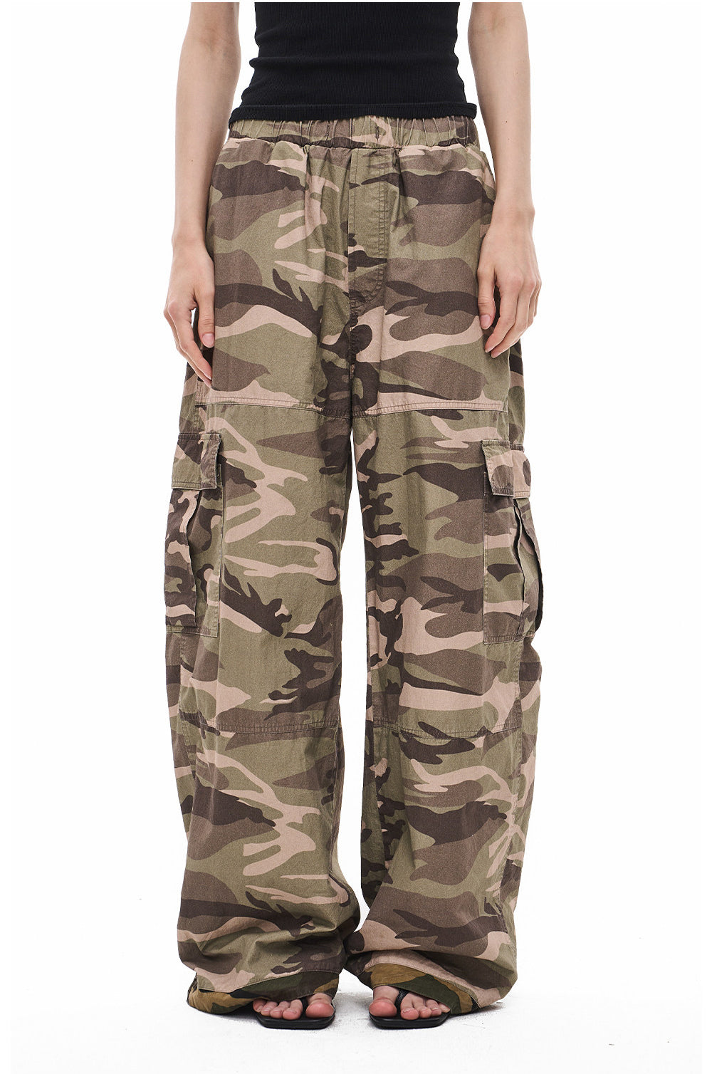 Reversible Camouflage Distressed Work Pants