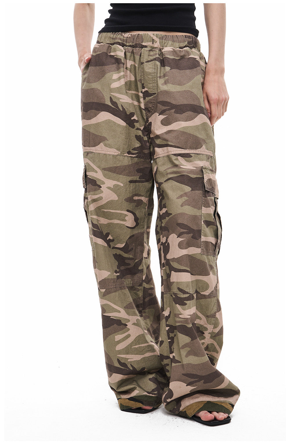 Reversible Camouflage Distressed Work Pants