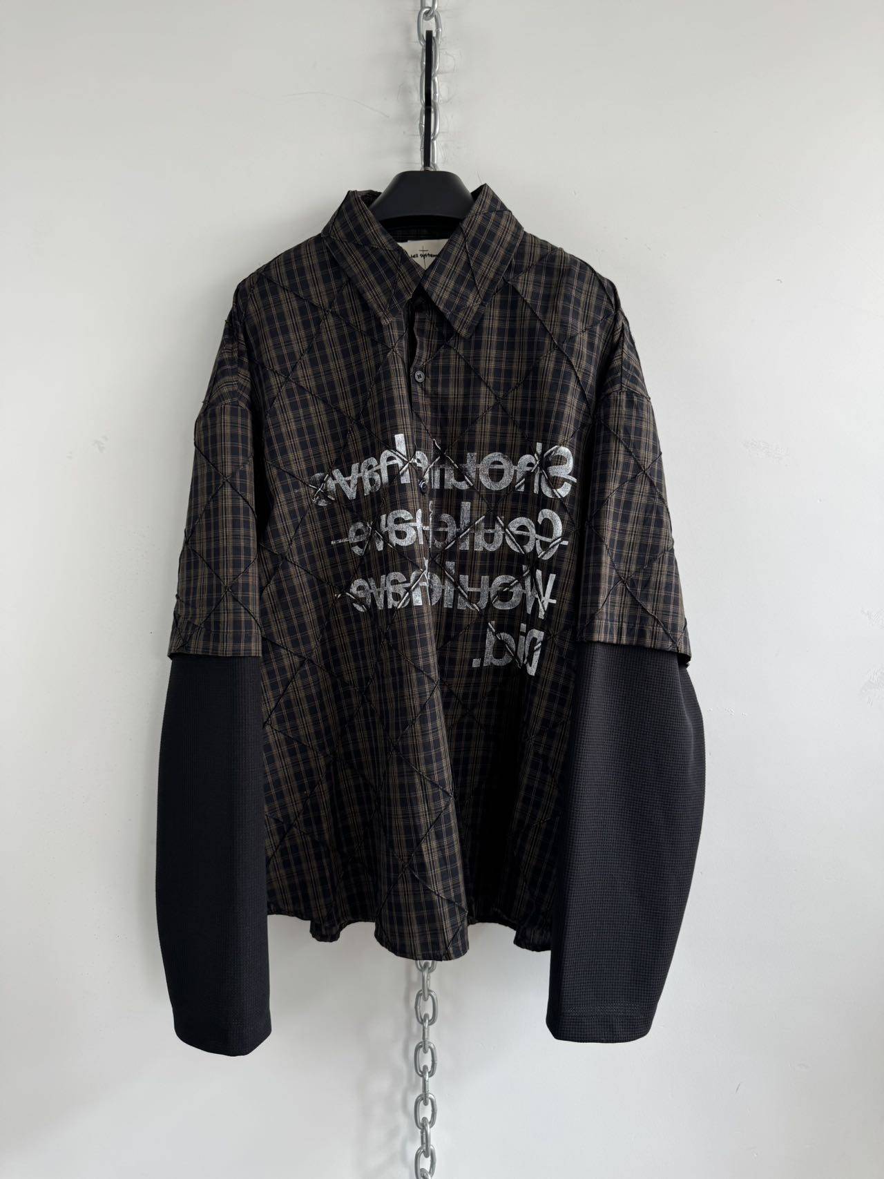 Two-Piece Printed Check Shirt