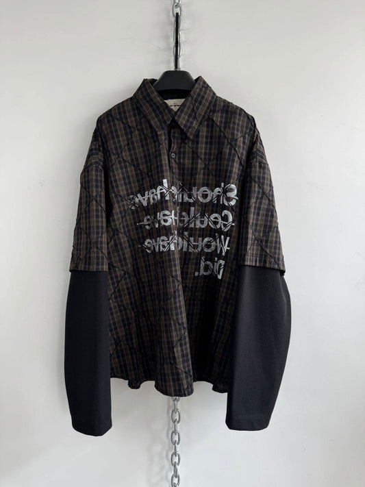 Two-Piece Printed Check Shirt