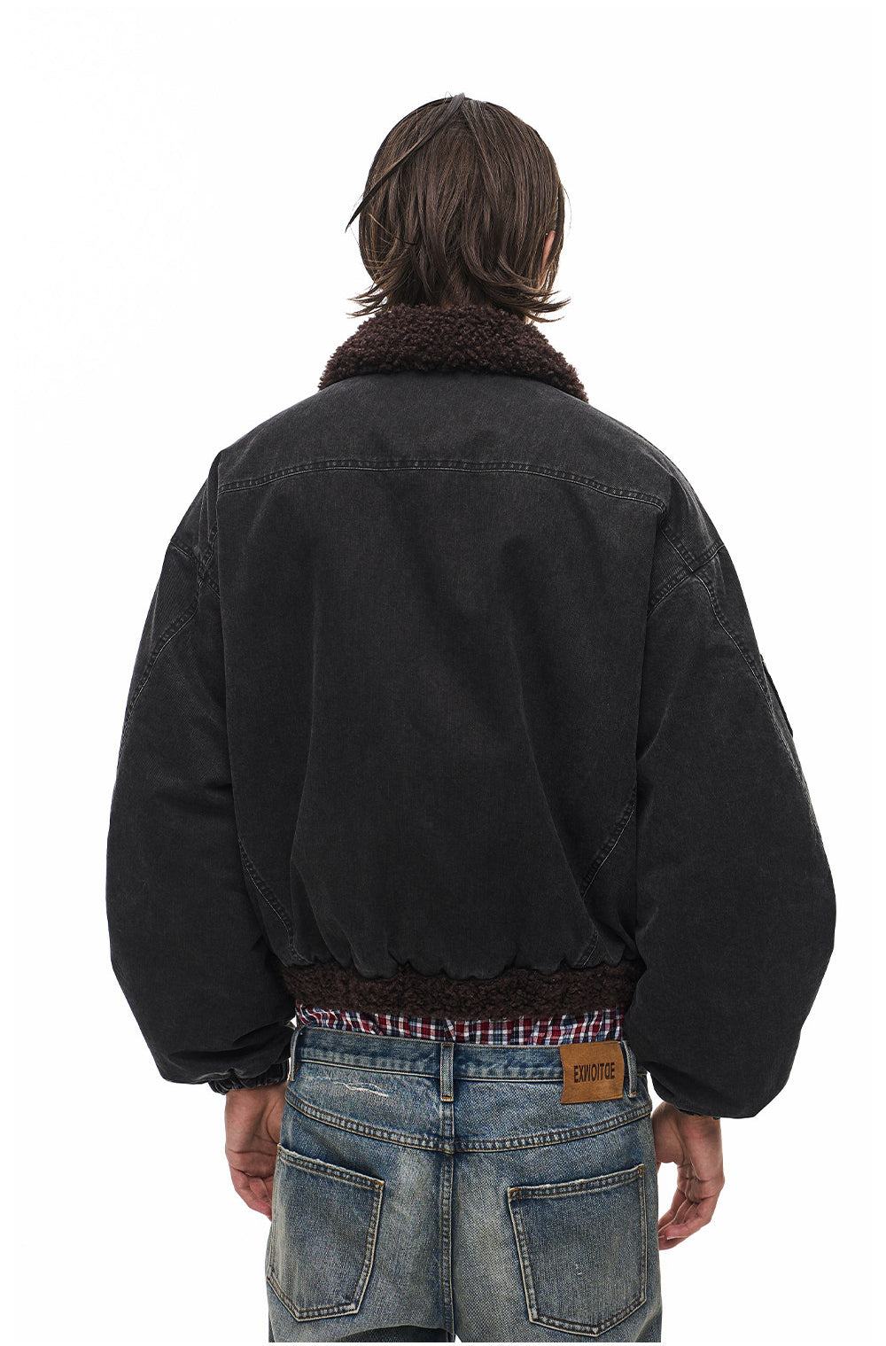 Jacket with a lambswool collar