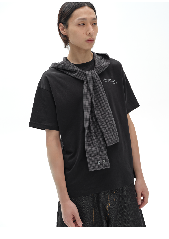 Fake Two-Piece Check T-Shirt