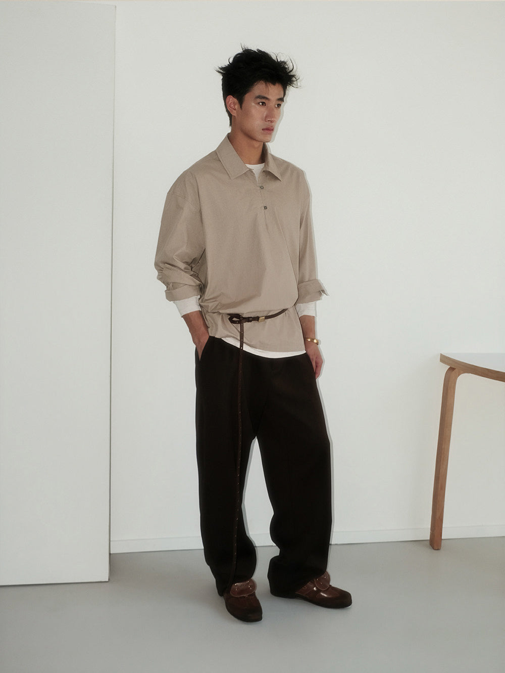 Half-Open Pullover Shirt