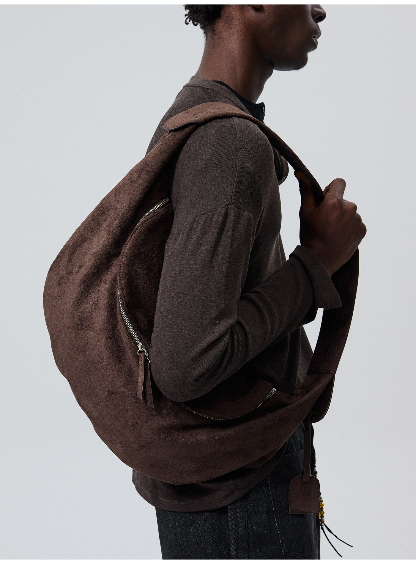 Faux Suede Shoulder Bag