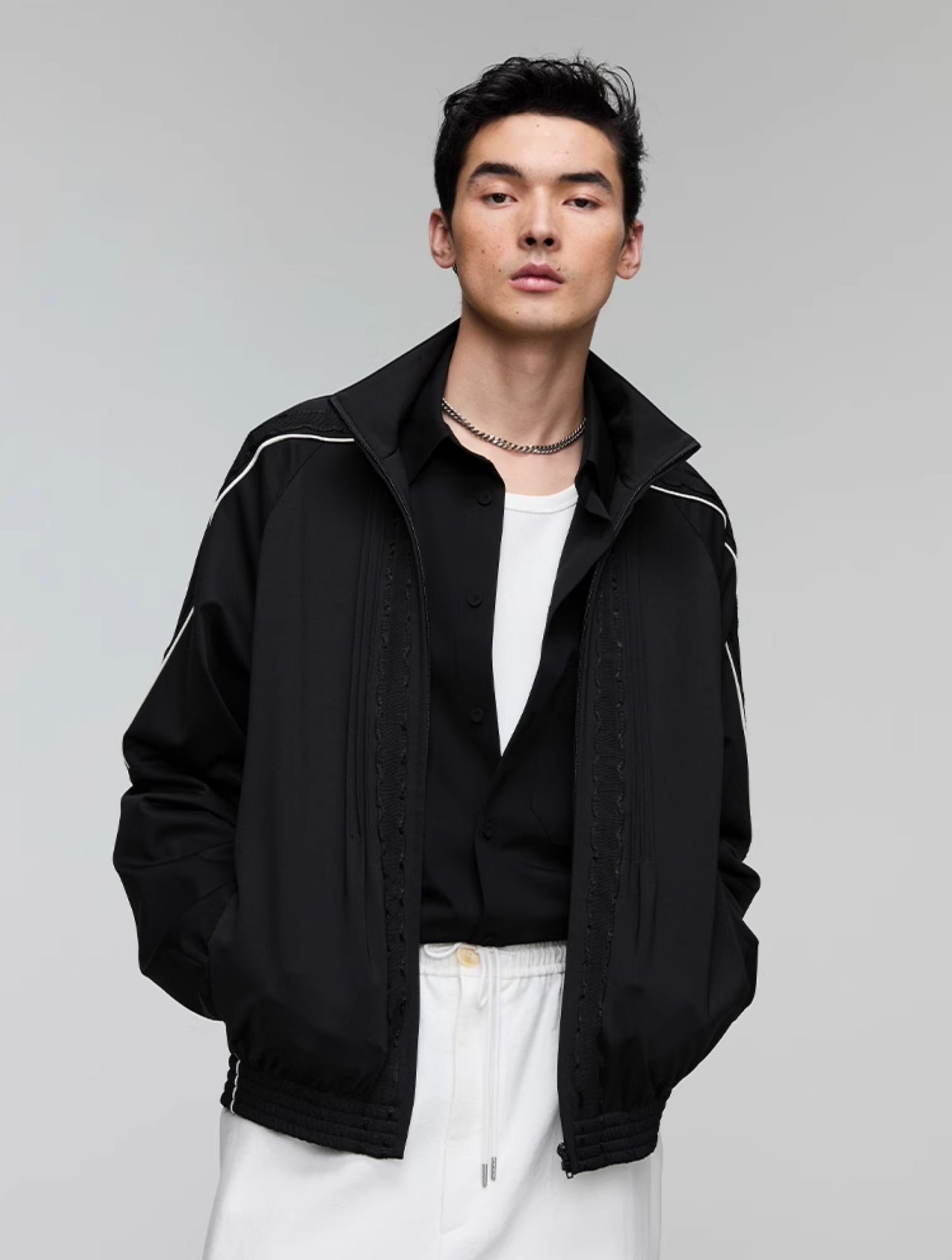 Decorative ribbon sports casual jacket
