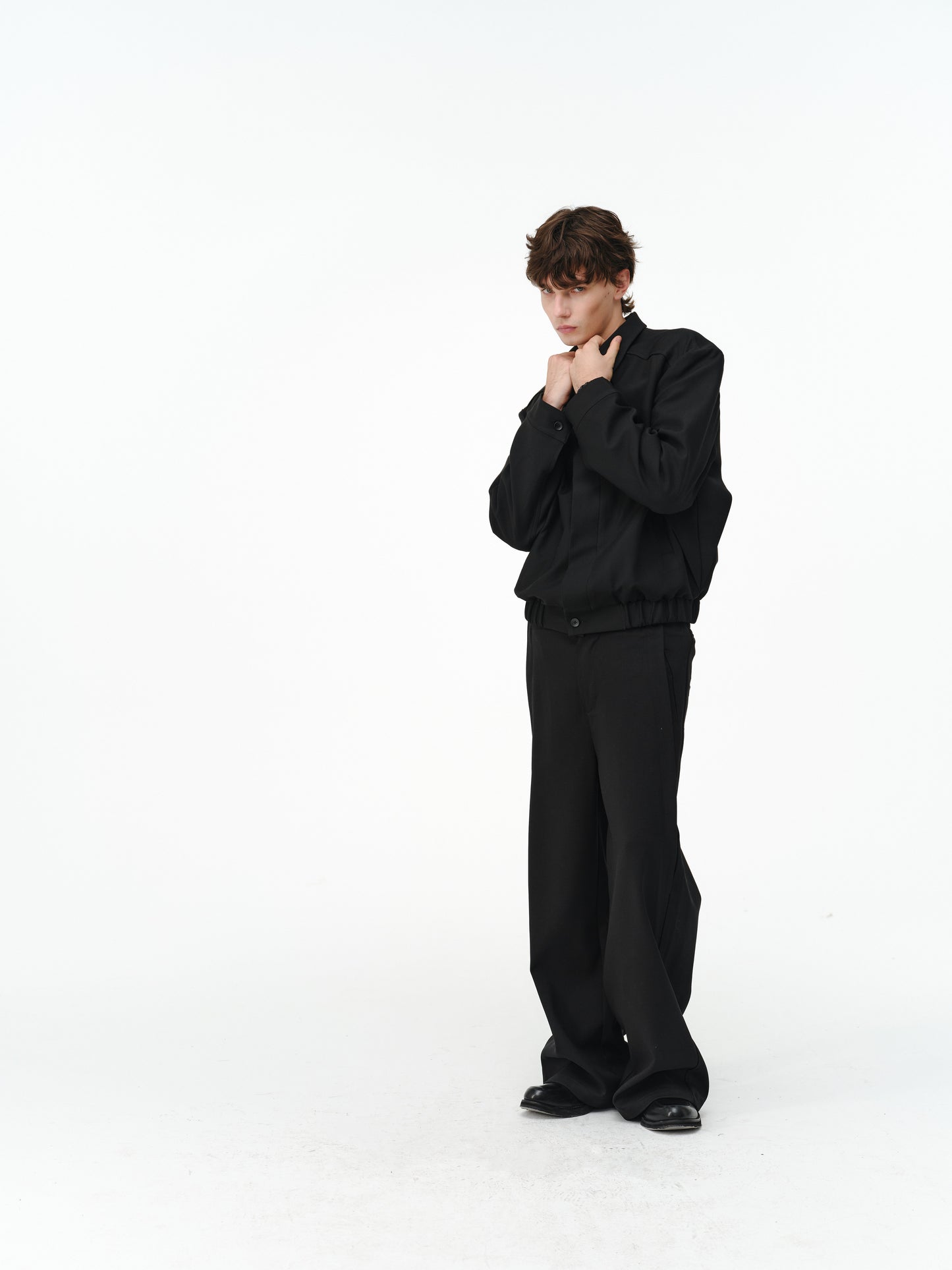 Deconstructed Straight-Shoulder Jacket
