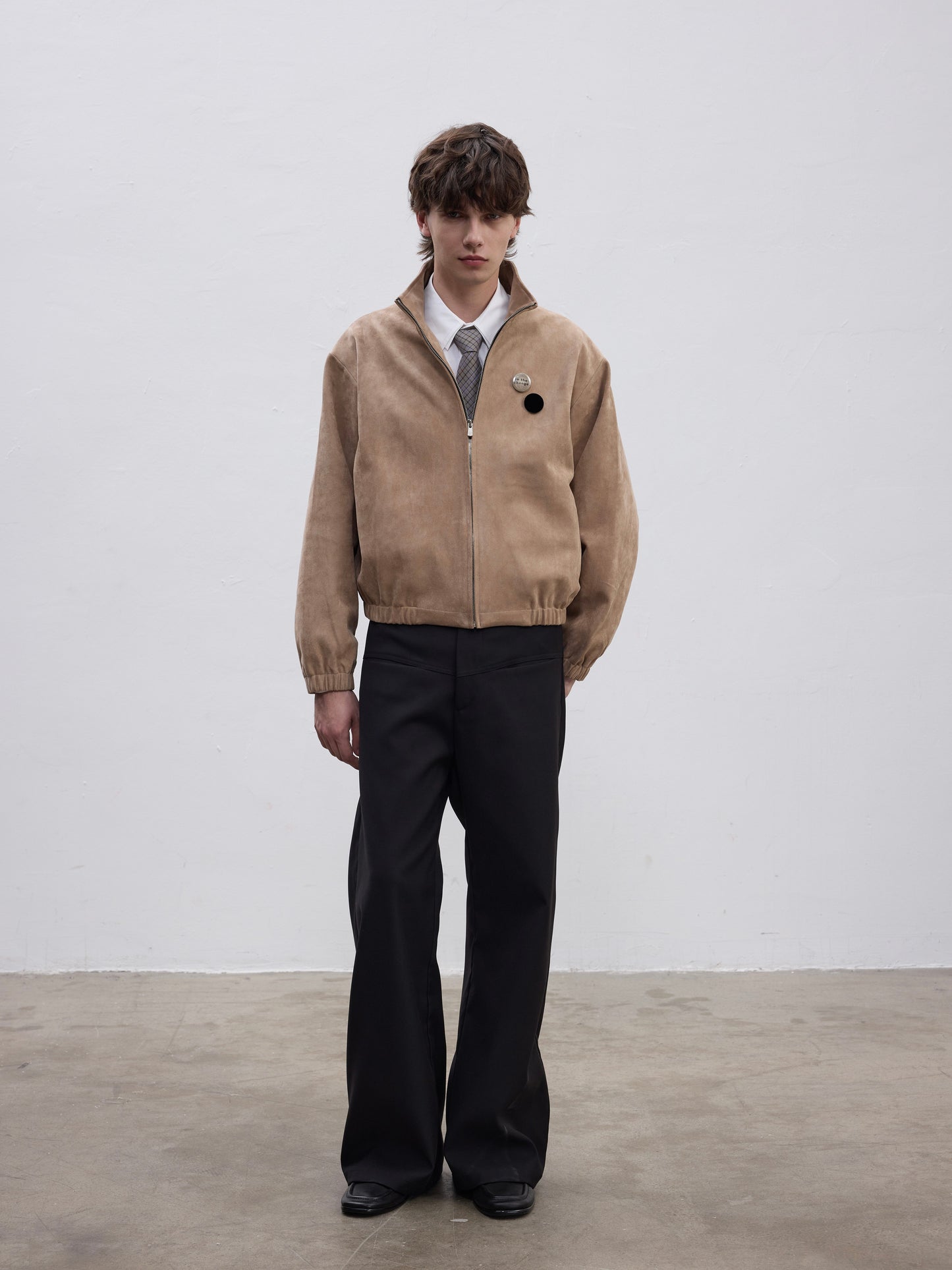 Semi-High Neck Short Jacket