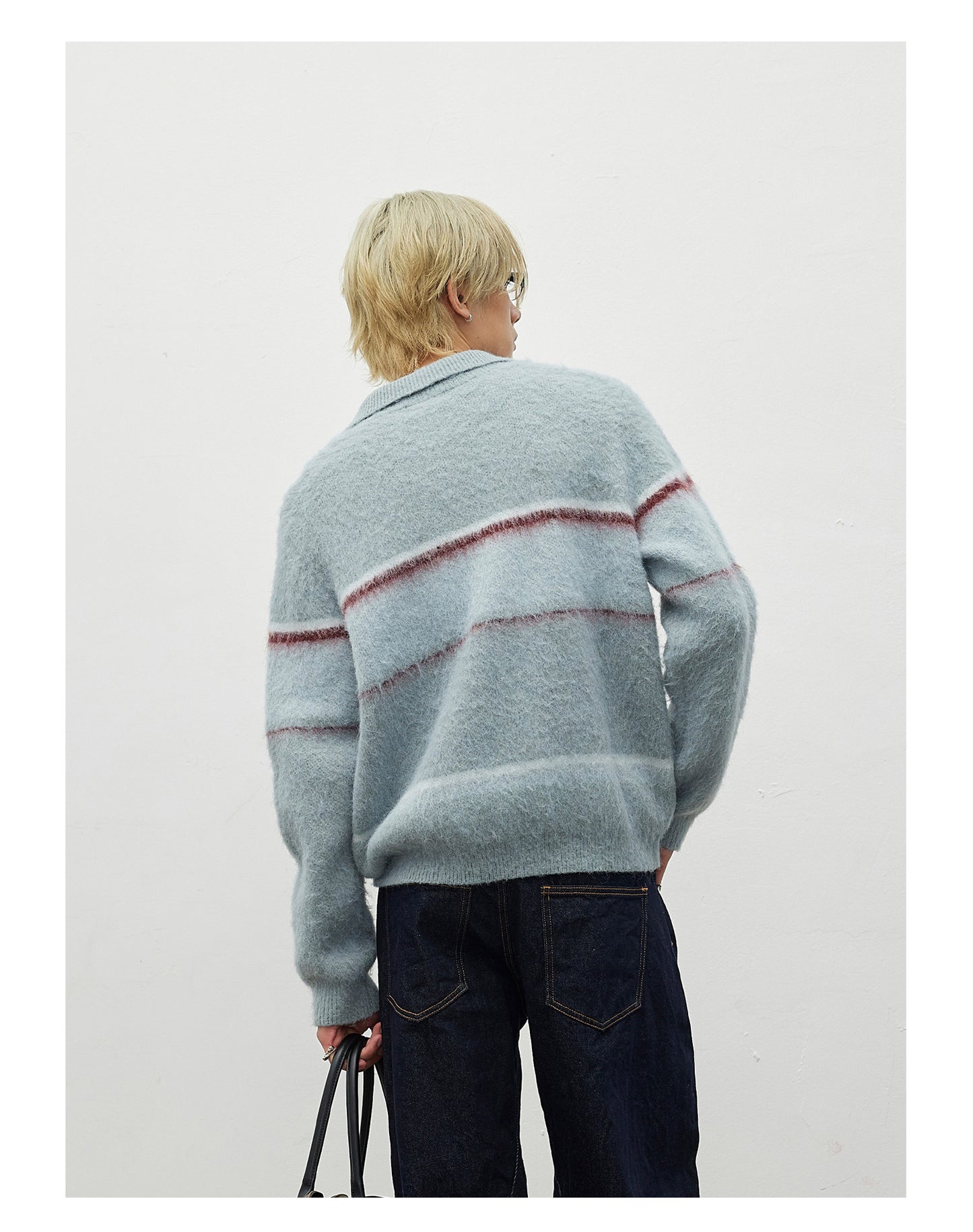 Color Block Mohair Cardigan