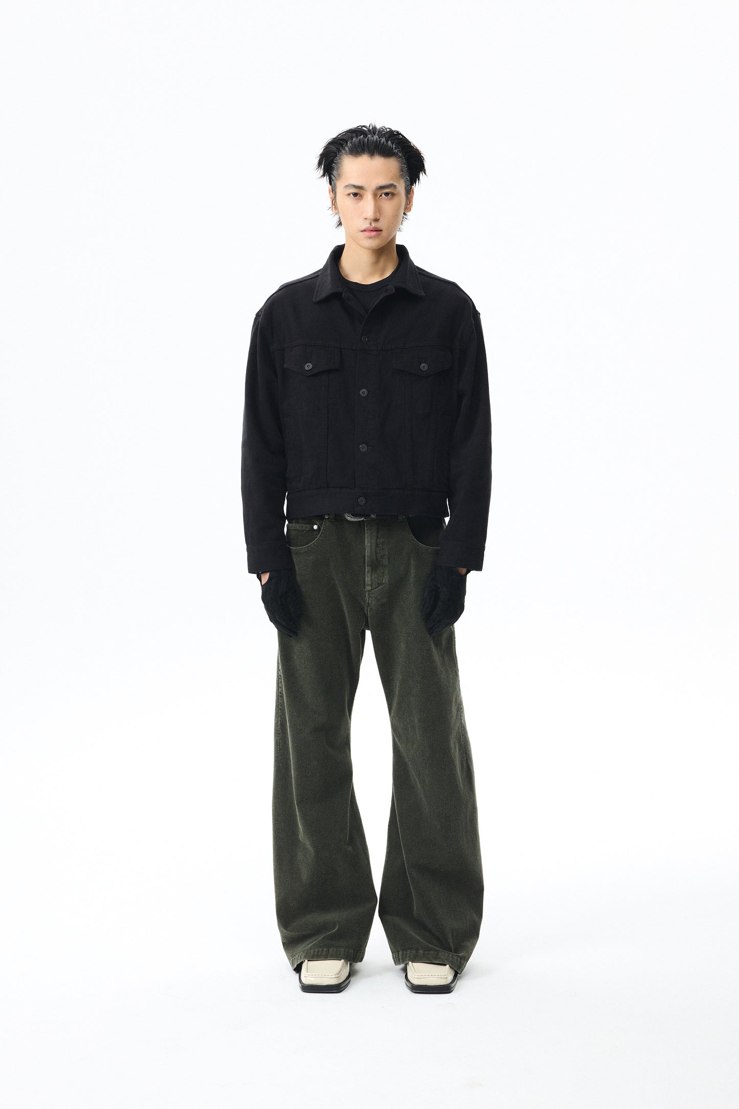 Wash-Finish Corduroy Flare Pants