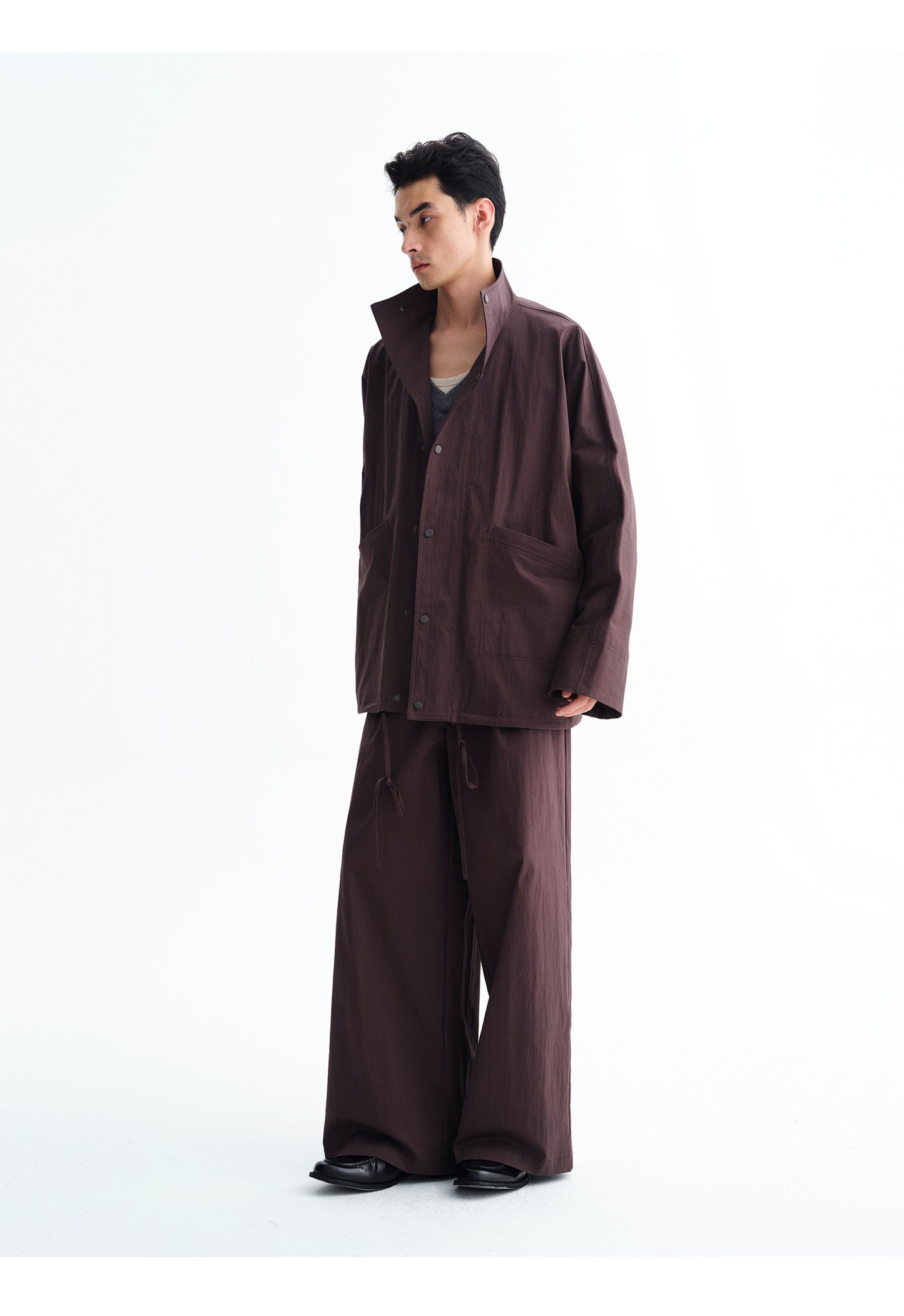 Relaxed wide-leg casual pants