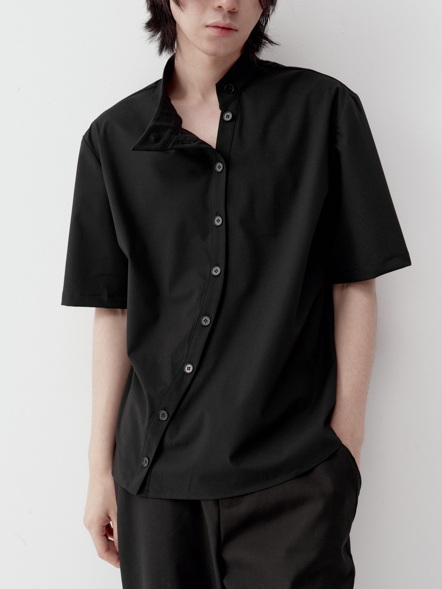Lightweight Shirt with Stand-Up Collar