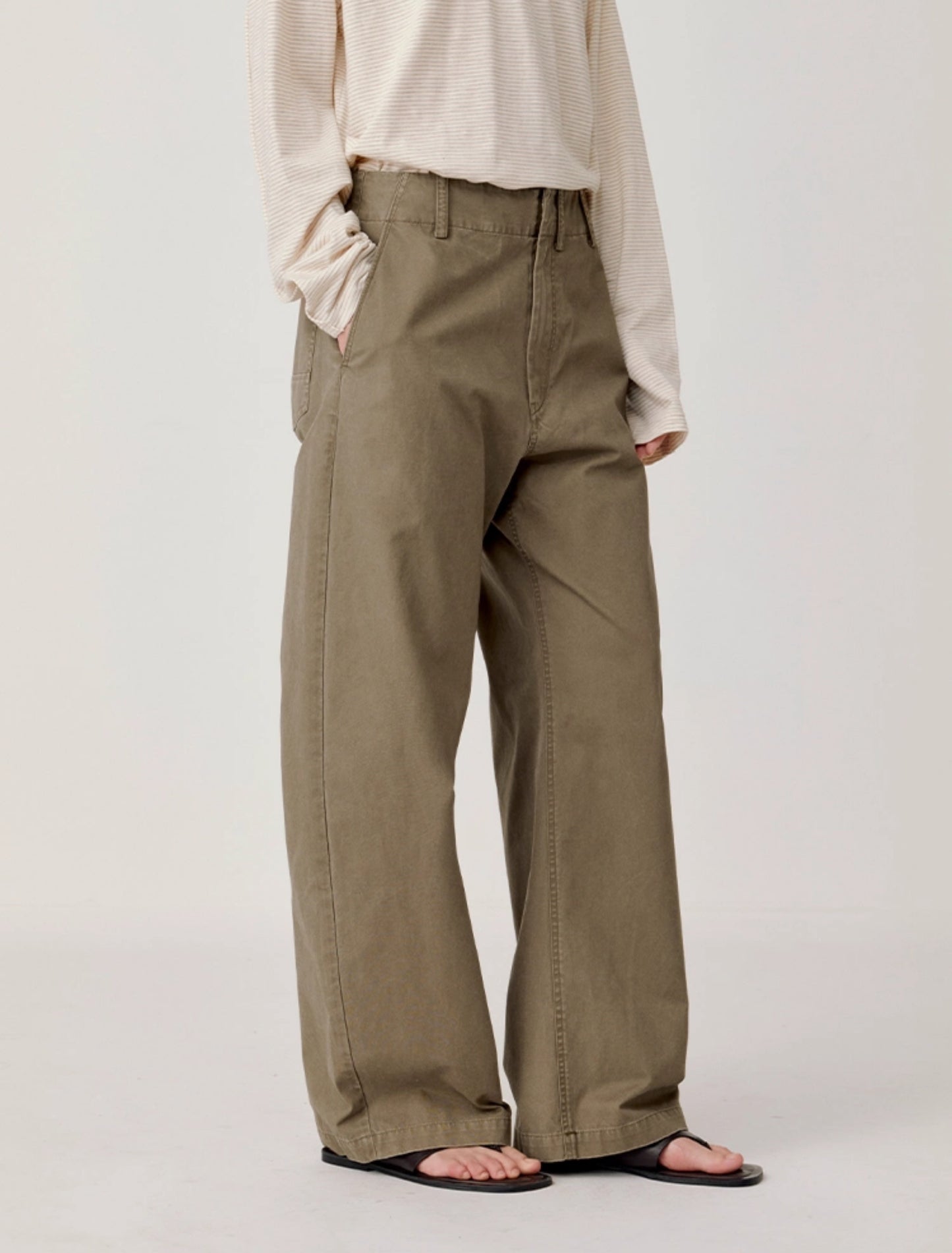 Wash Straight Casual Pants