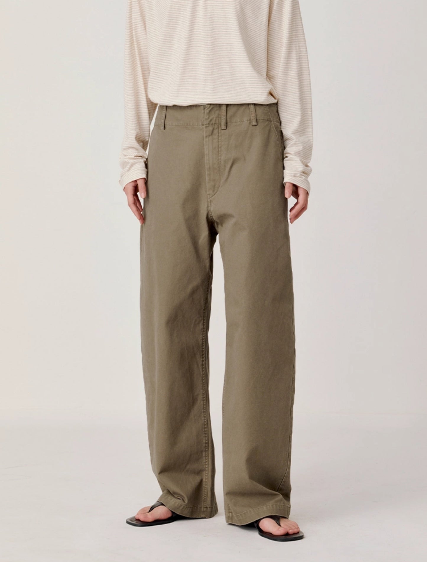 Wash Straight Casual Pants