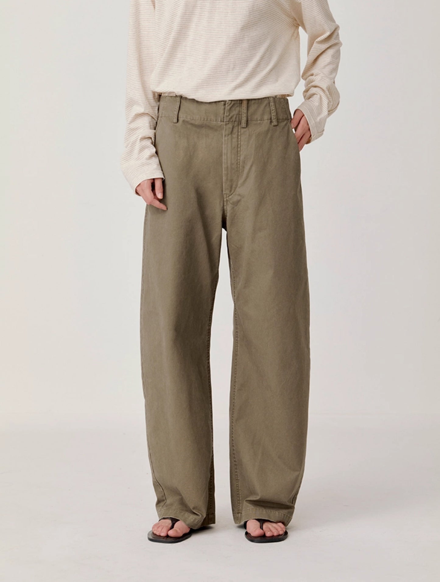 Wash Straight Casual Pants