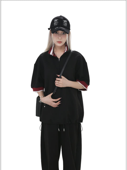 Sports Style Half Zipper Sweatshirt