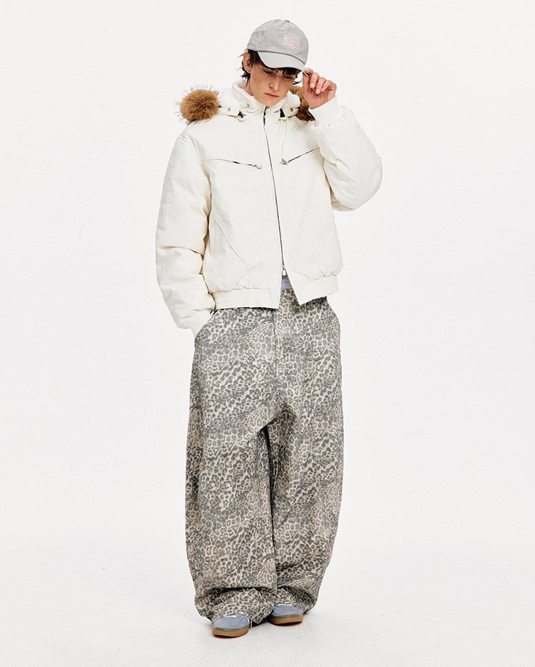 Detachable Hood White Duck Down Jacket