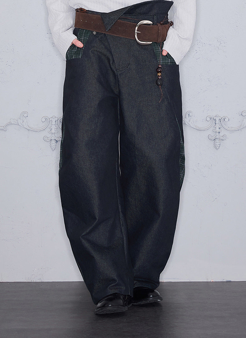 Deconstructed Casual Denim Pants