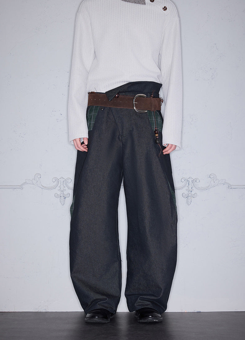 Deconstructed Casual Denim Pants