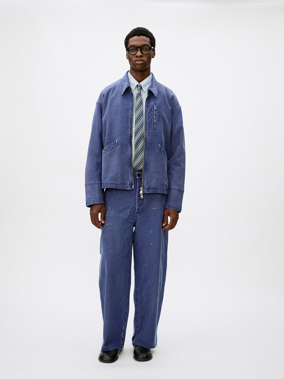 Distressed Zipper Short Jacket