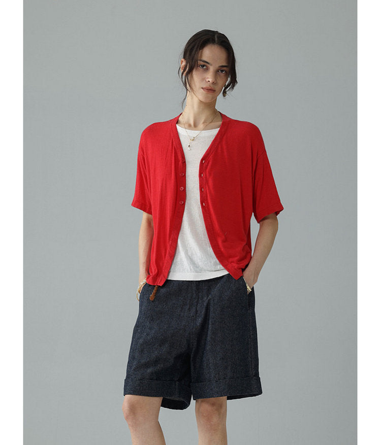 Half-front knit shirt