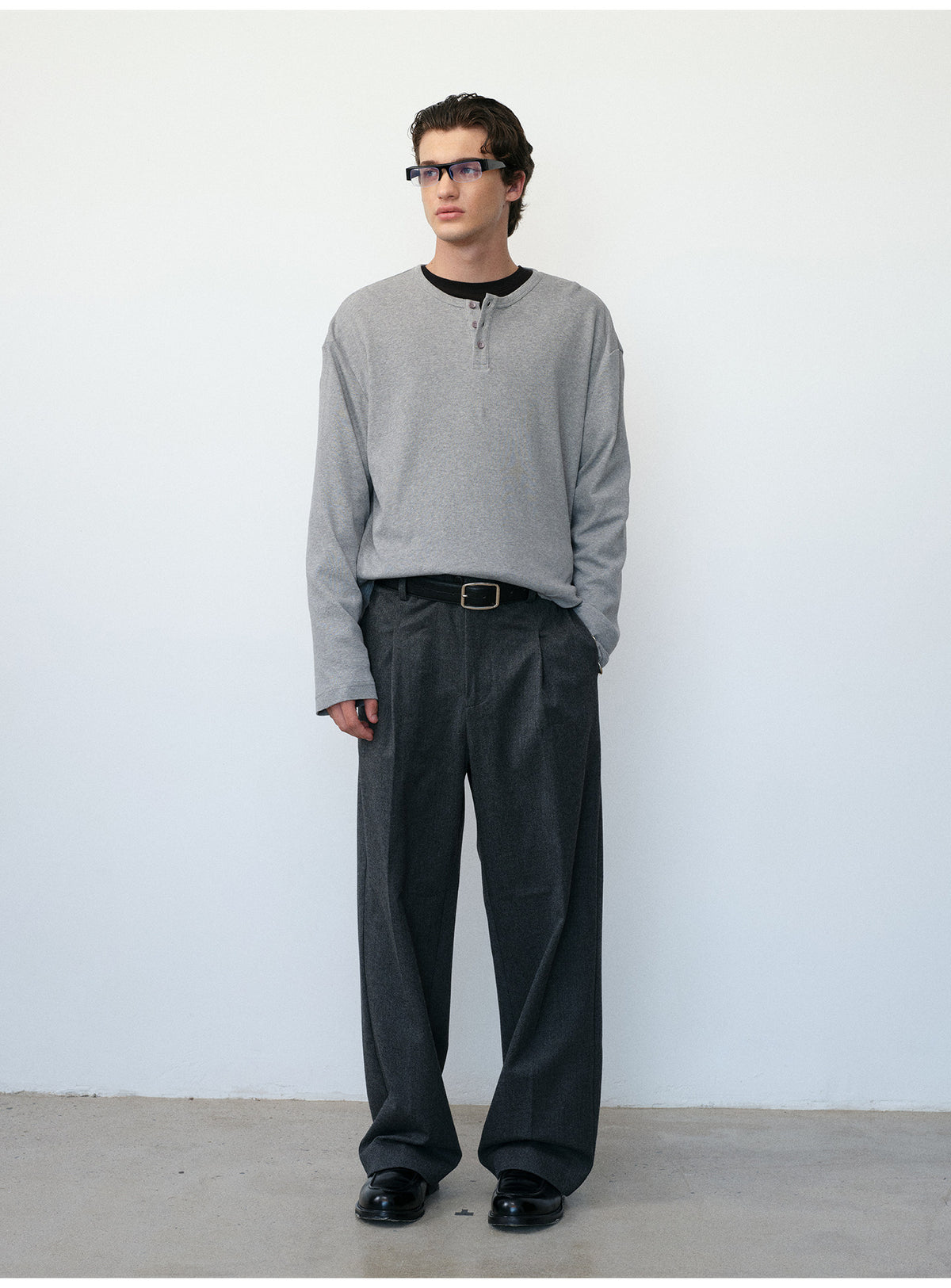 Wool-Blend Straight-Leg Pants