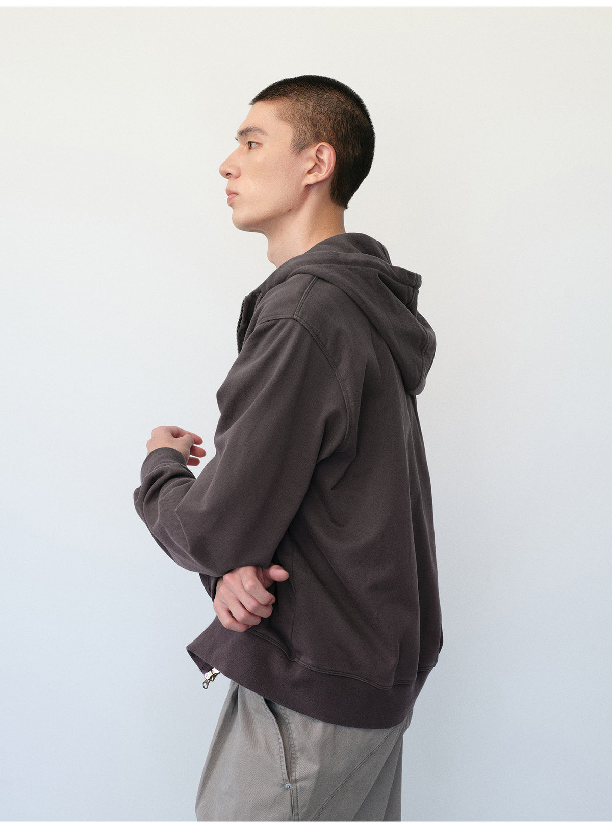 Distressed Hooded Sweatshirt