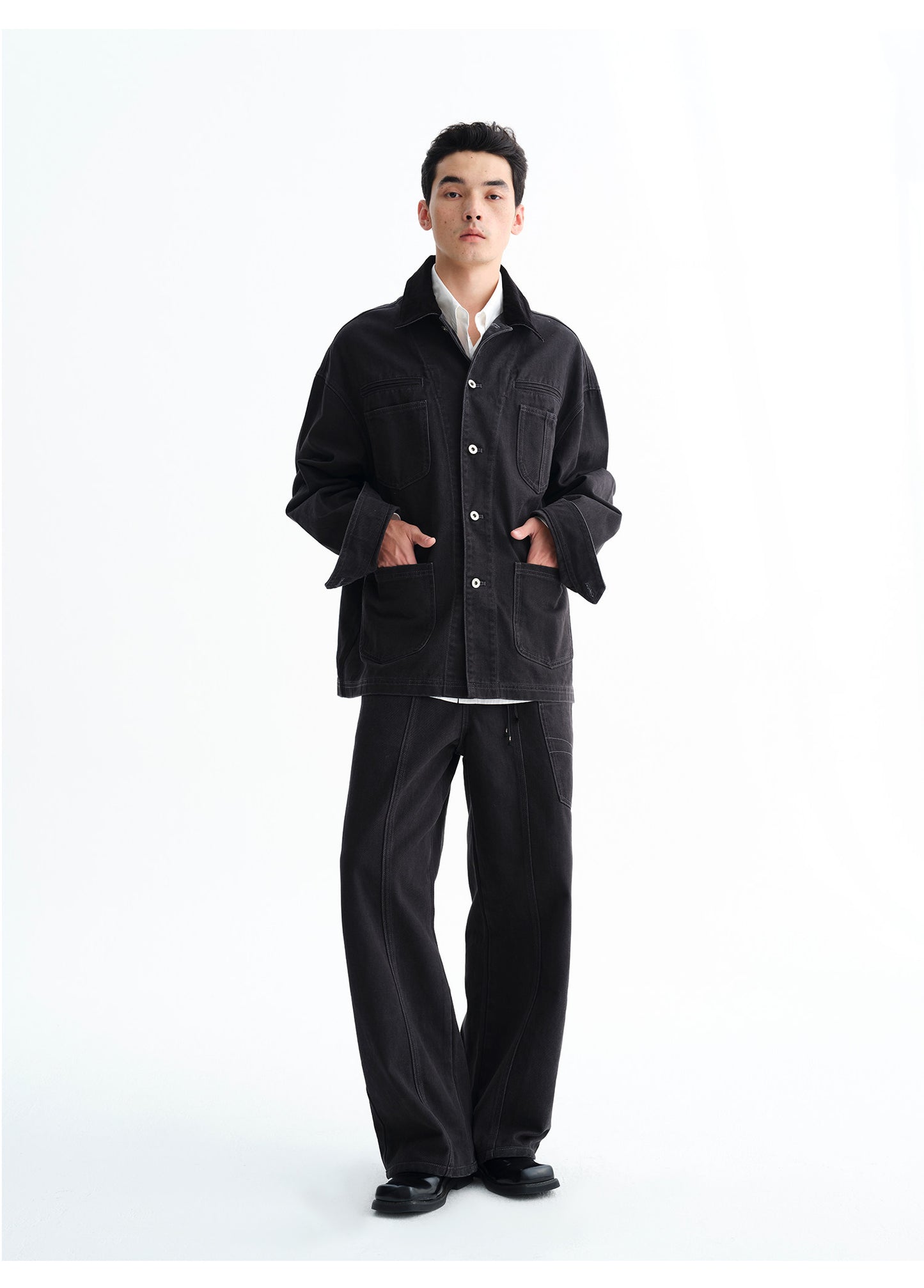 Loose-Fit Washed Denim Jacket