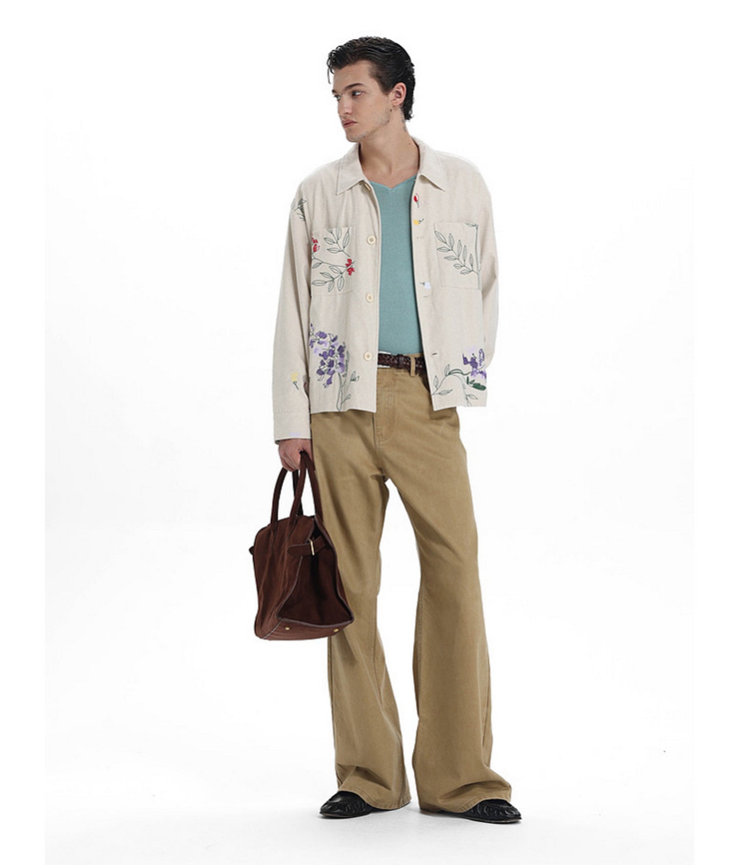 Low-Waist Straight-Leg Casual Pants