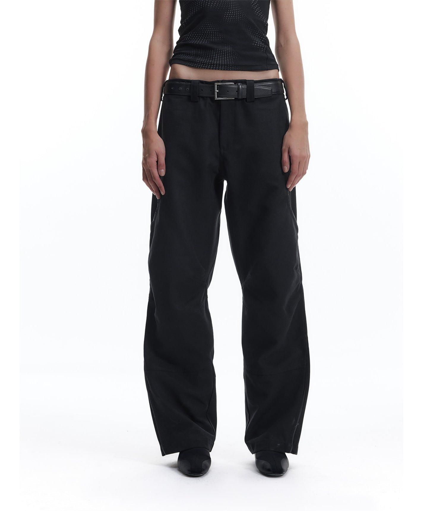 Patchwork Leather Work Pants