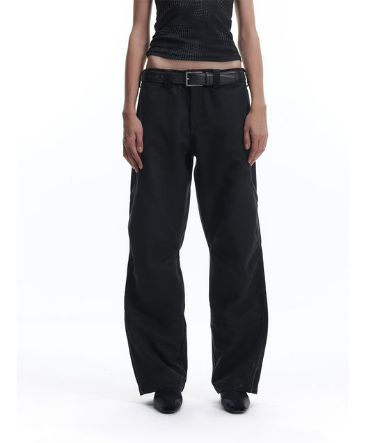 Patchwork Leather Work Pants