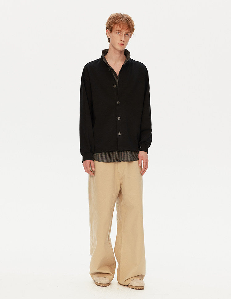 레트로 패치워크 페이크 투피스 셔츠 재킷