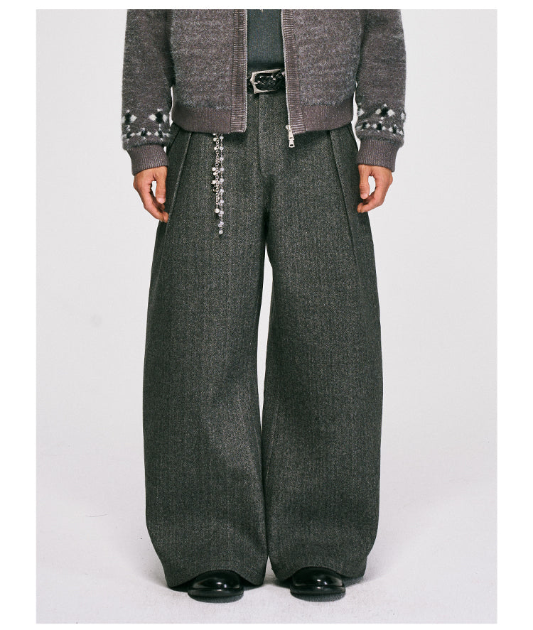 Wool-Blend Wide-Leg Pants