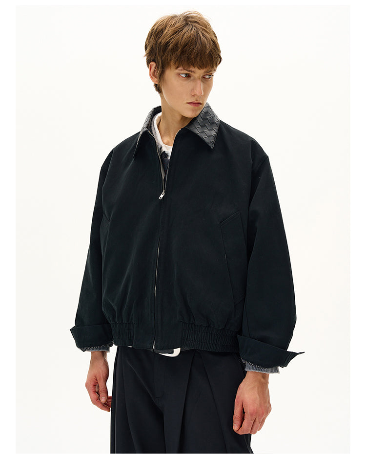 Diamond Leather Collar Jacket