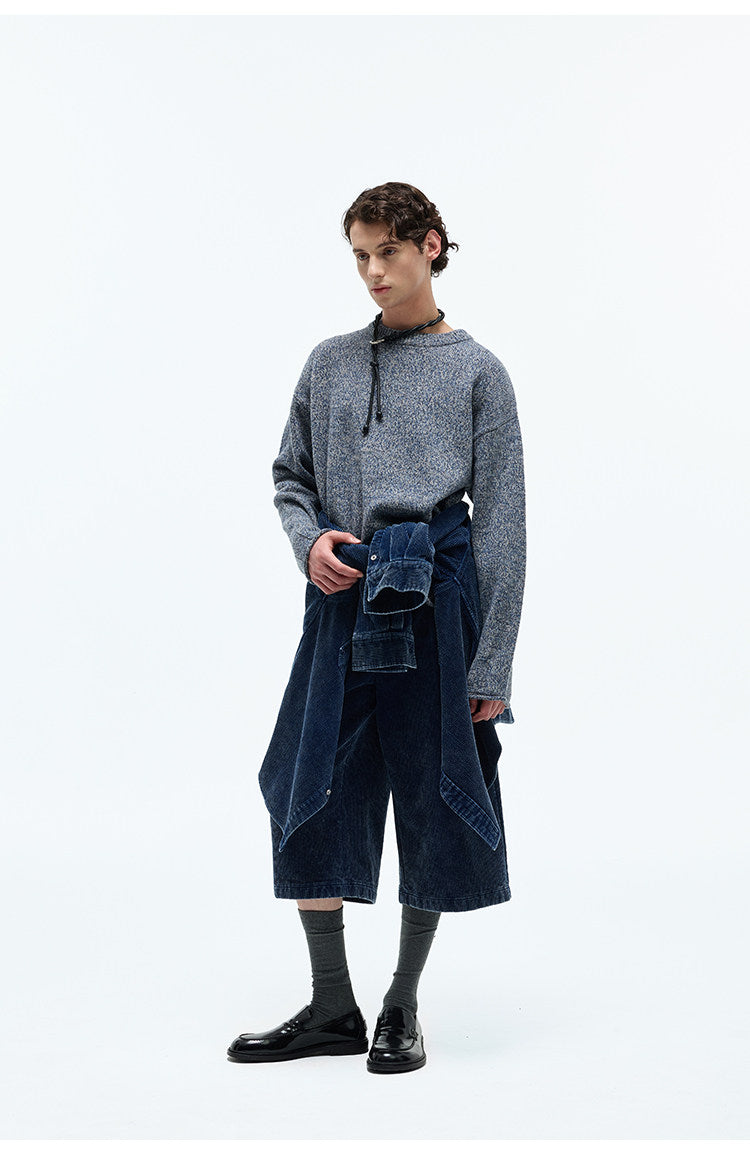 Corduroy Textured Cropped shorts
