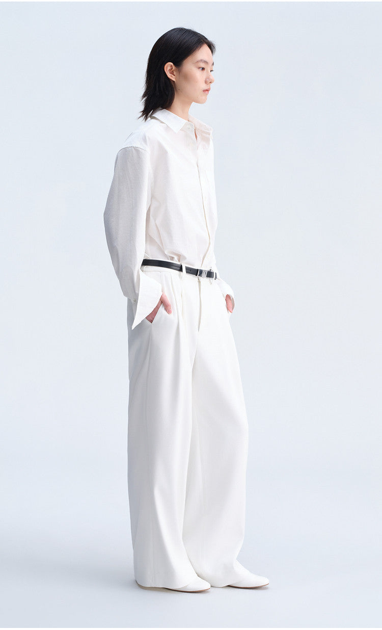 Casual Pants with Elastic Waistband at the Back
