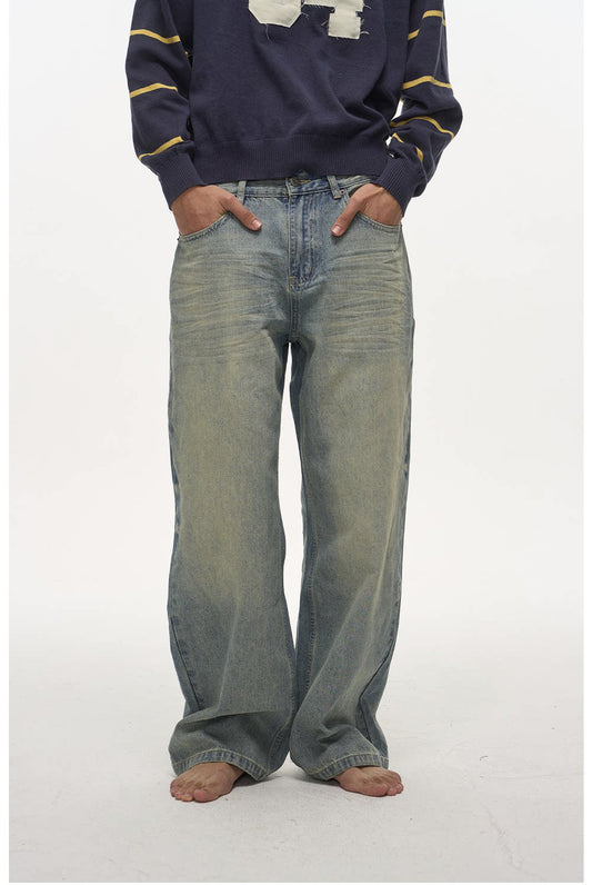 Classic Wash  Loose Straight Jeans