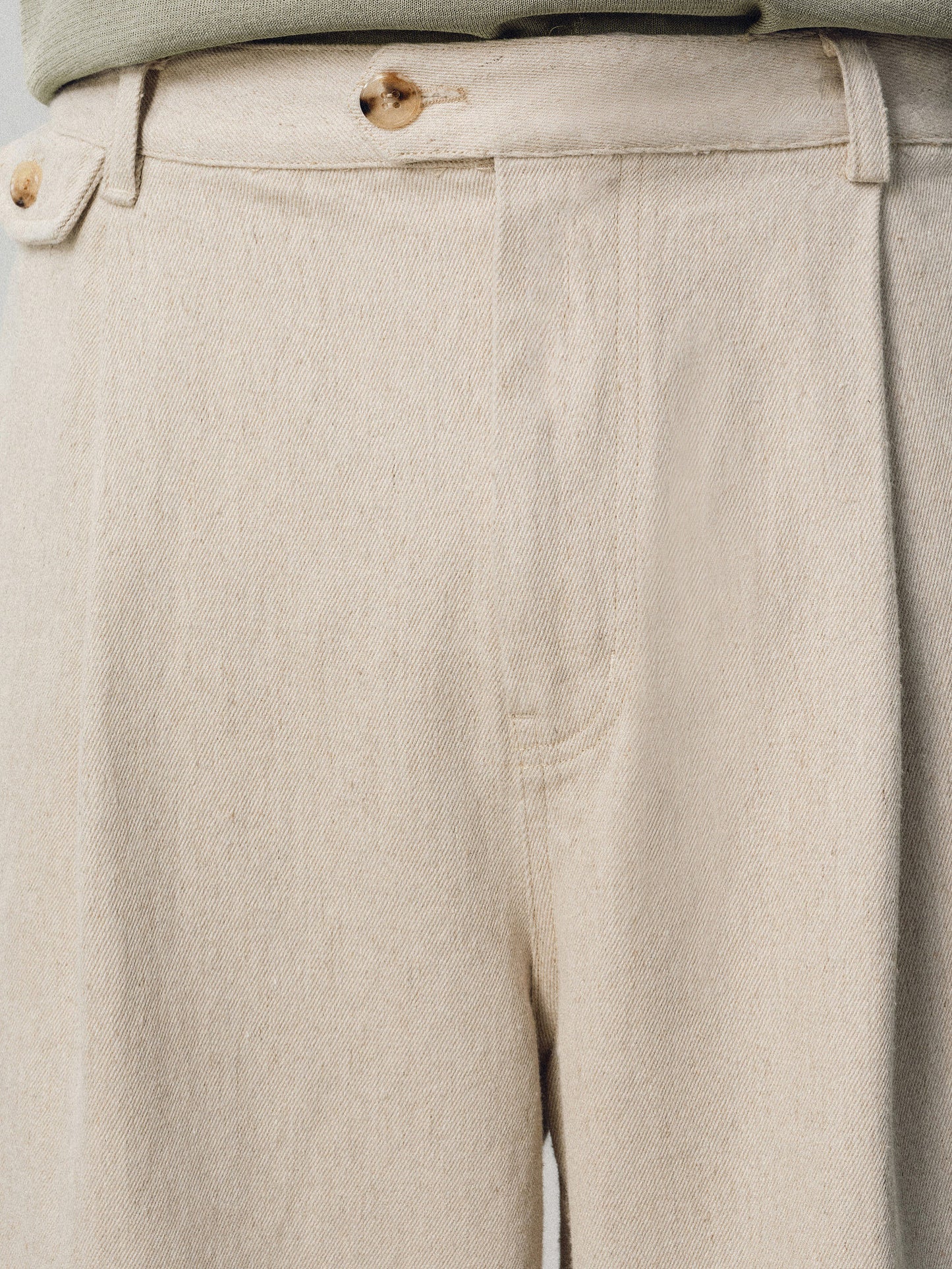 Linen-Blend Simple Casual Pants