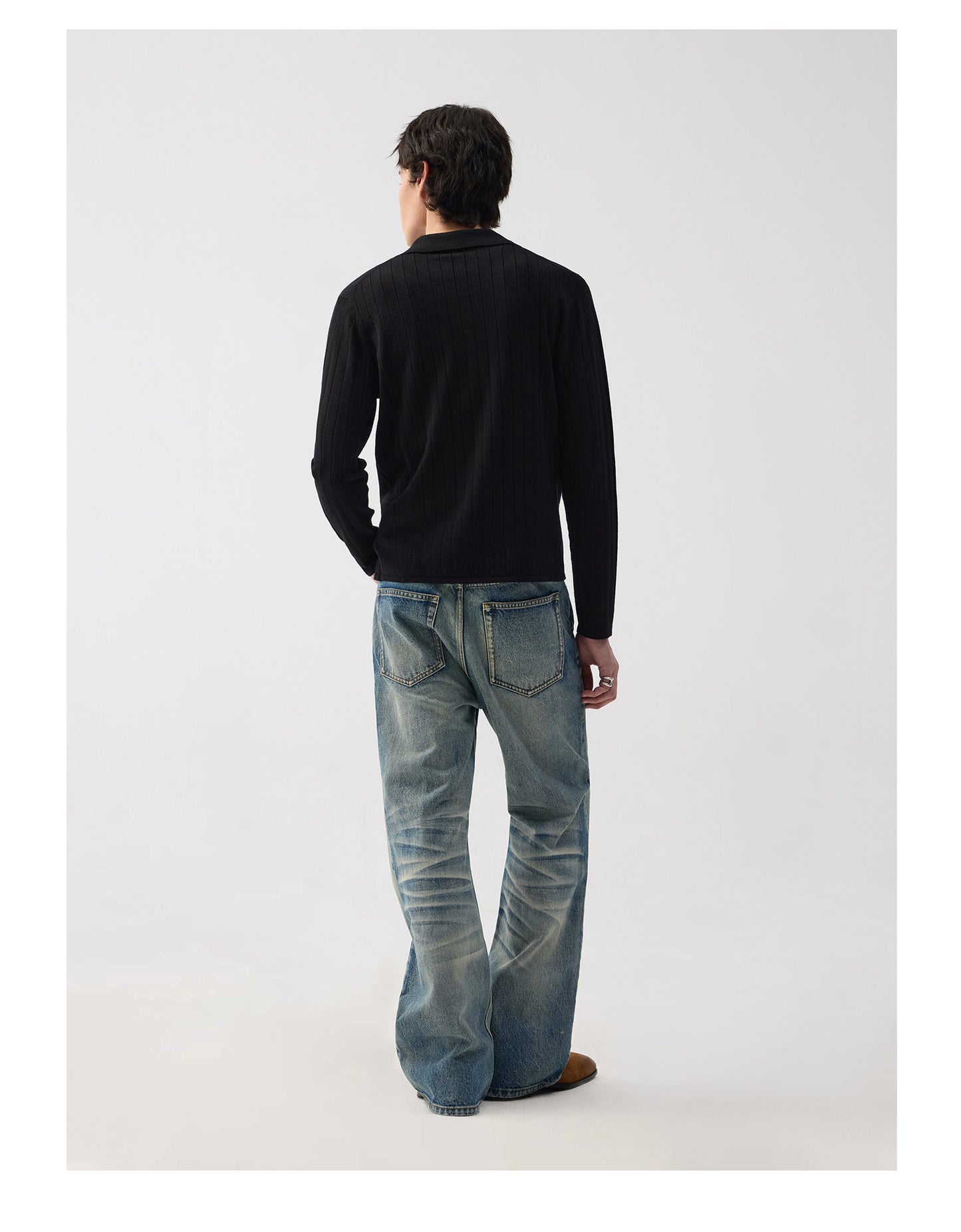Vintage-style slightly flared denim pants