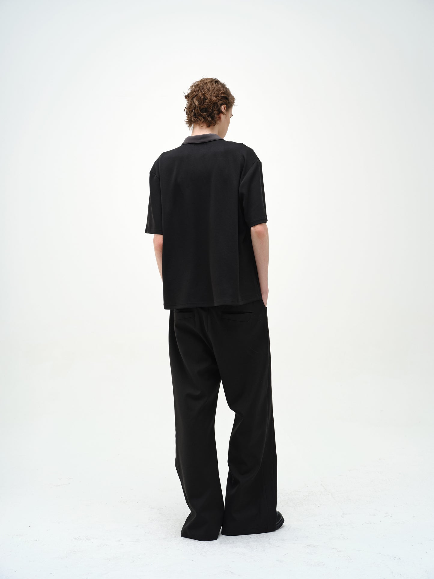 Single-button polo shirt