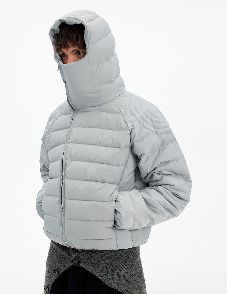 Unisex Diagonal Zipper Down Jacket