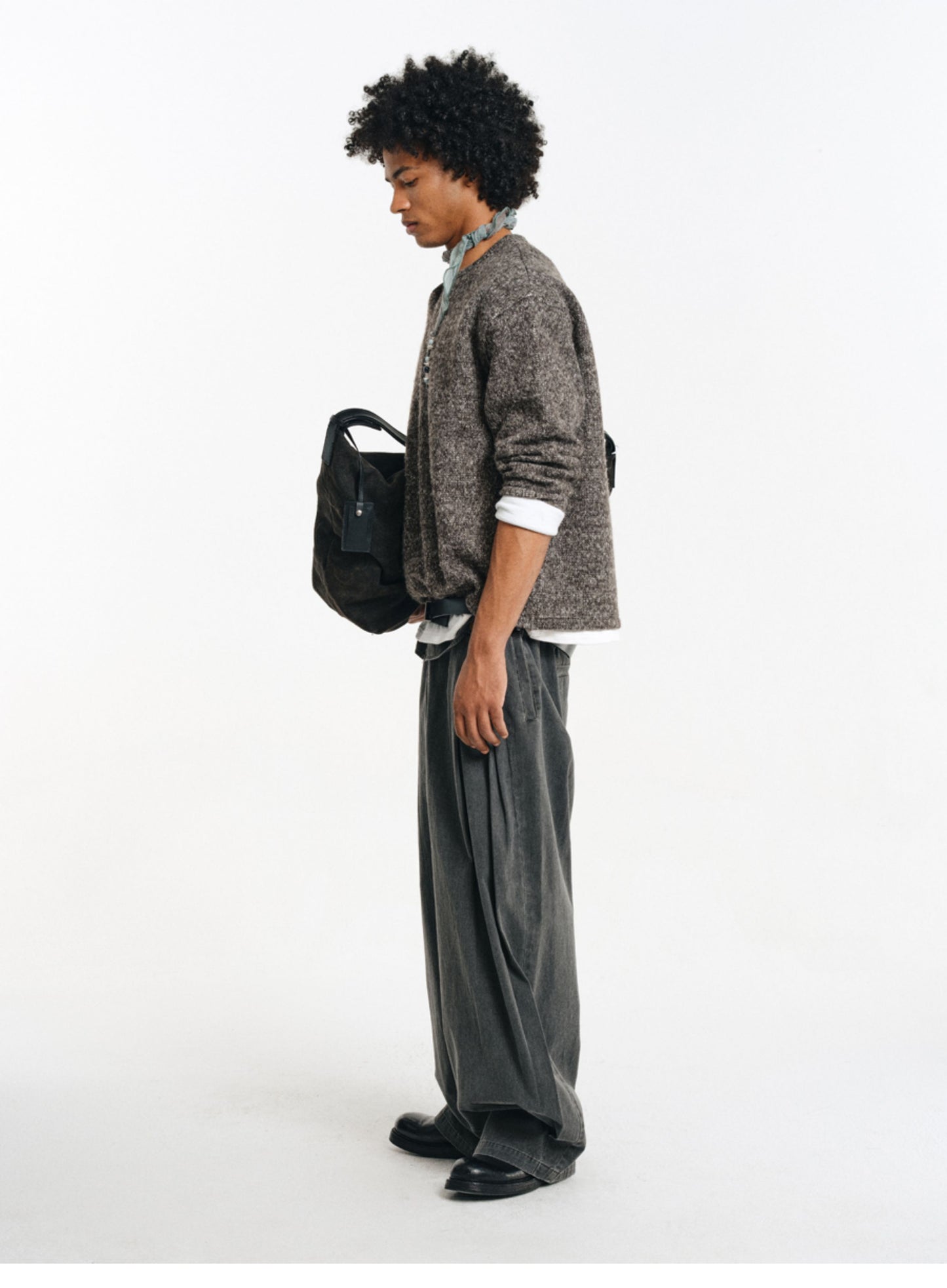 Wool Blend Faux Two-Piece Knit