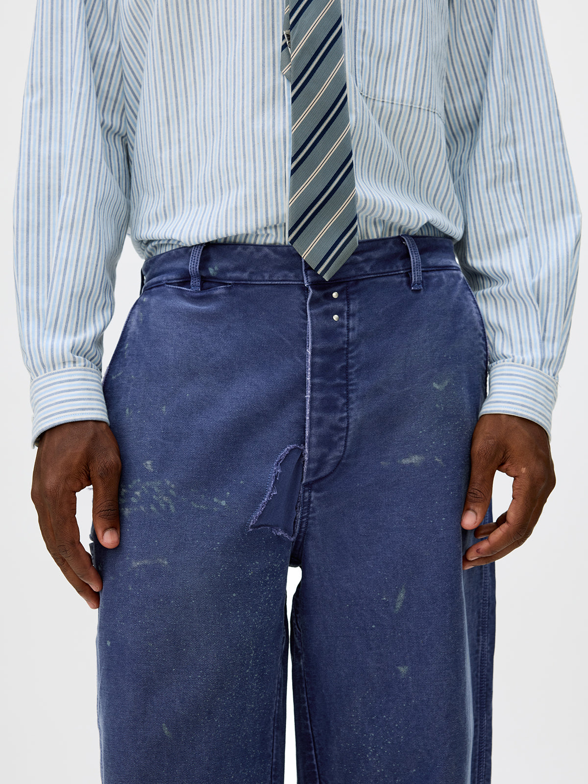 Heavy-Wash Finish Casual Pants