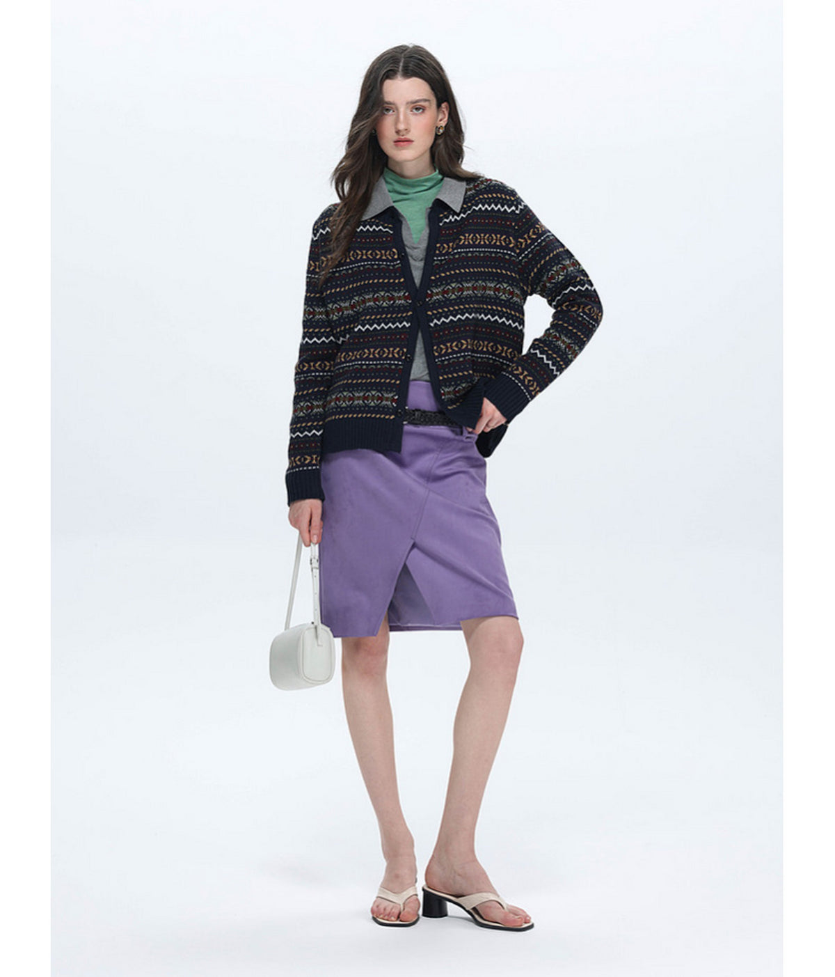 Short-Length Waist-Cinched Cardigan