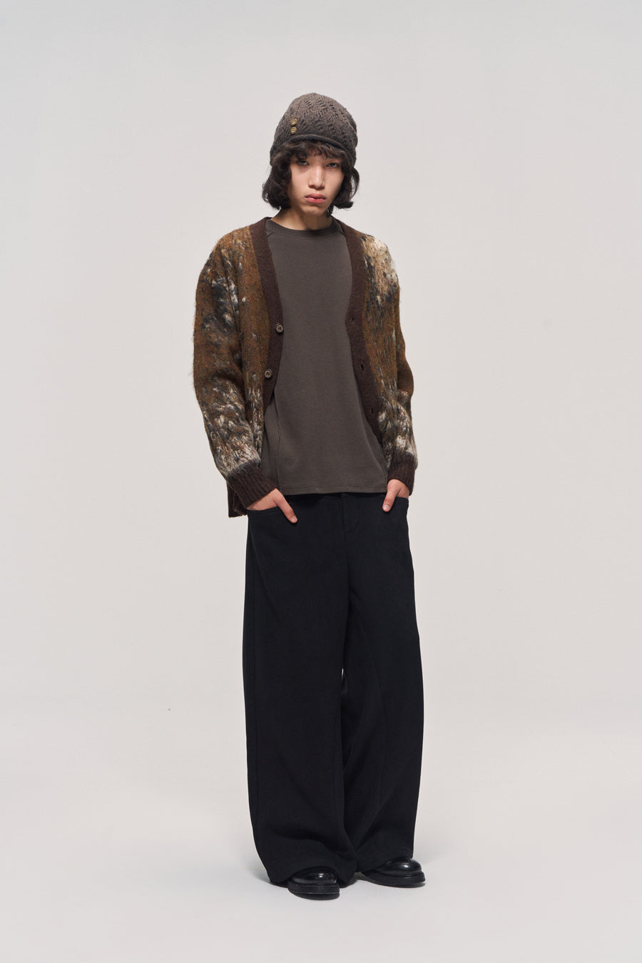 Gradient Wool Blend Cardigan