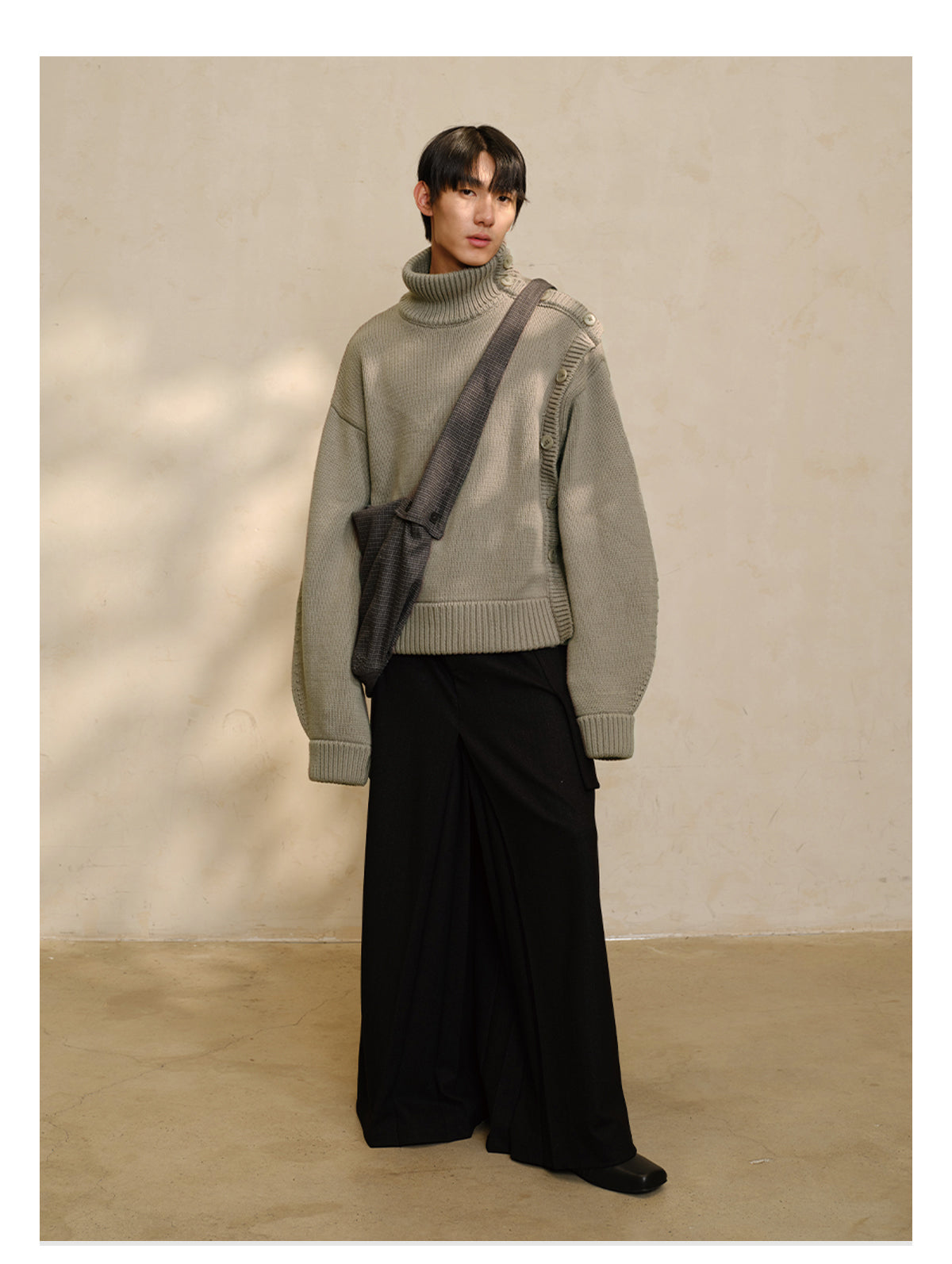 Scimitar Sleeve Turtleneck Sweater