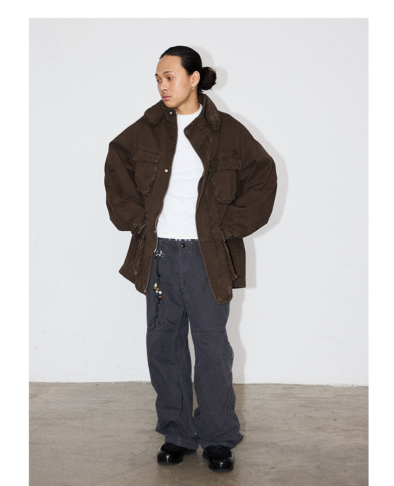 Distressed Finish 4-Pocket Jacket